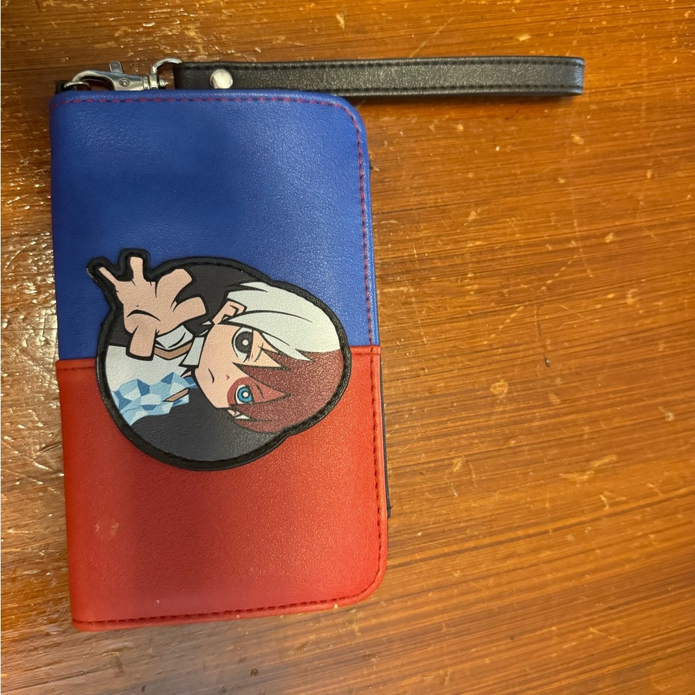 Red and blue my hero academia wallet todoroki